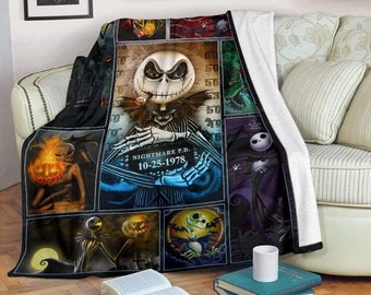 Outdoor Size 6 Generic Personalized Nightmare Before Christmas Comforter Features Jack And Sally Love Blankets Super Soft Warm Birthday New Year Winter Gift All Season Throw Blanket For Sofa Bed 