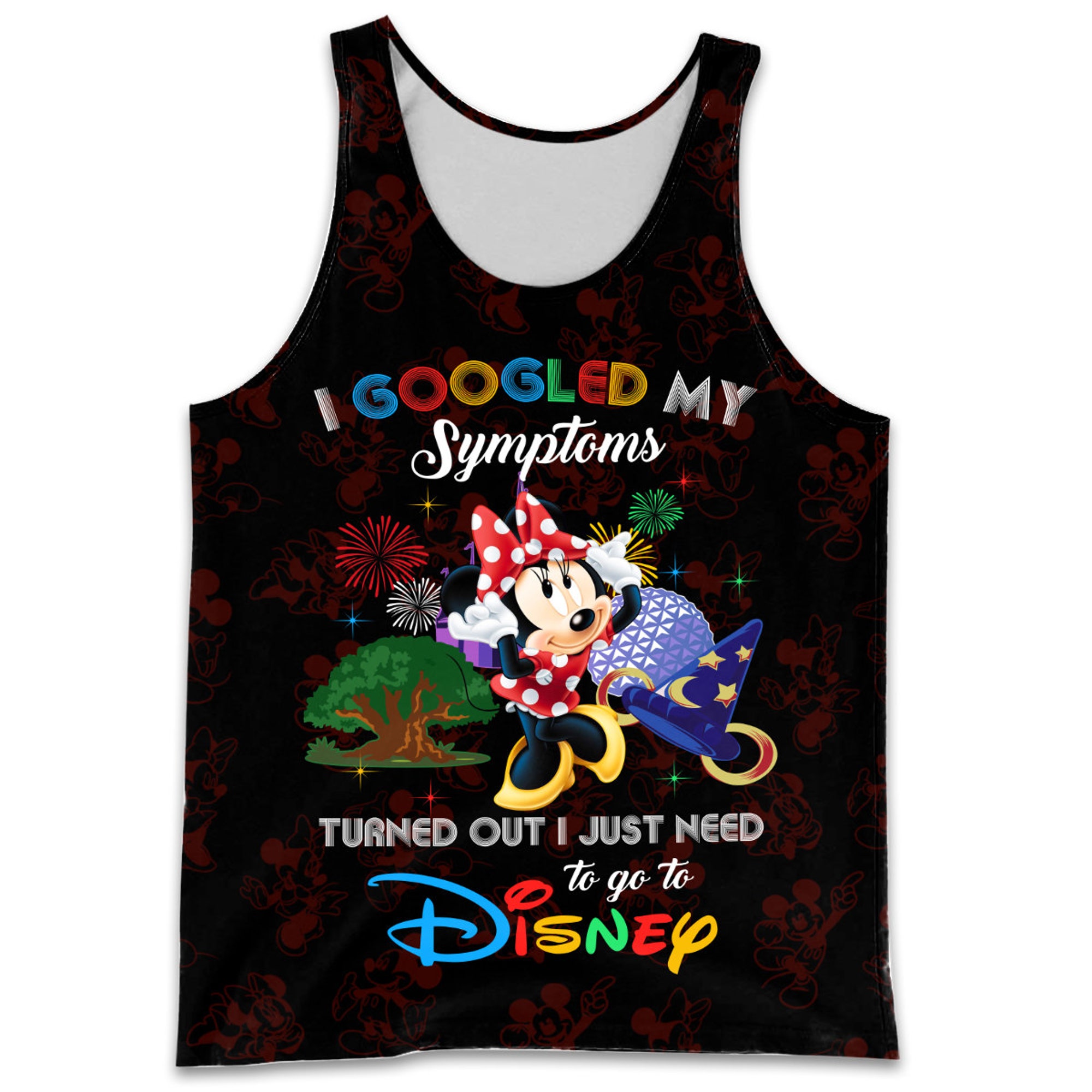 Minnie Mouse Google Funny Quote Black Disney Cartoon Graphic Summer Vacation Tanktop