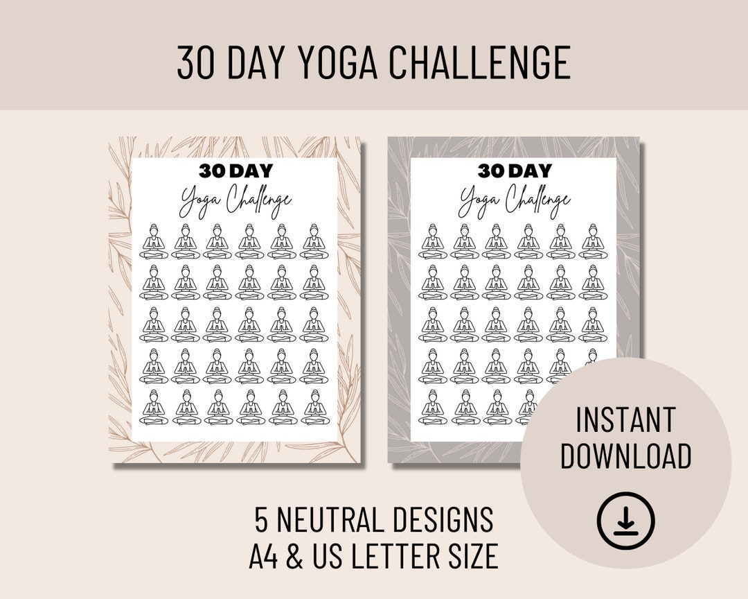 30 DAY YOGA CHALLENGE Printable Yoga Challenge Daily Yoga Yoga ...
