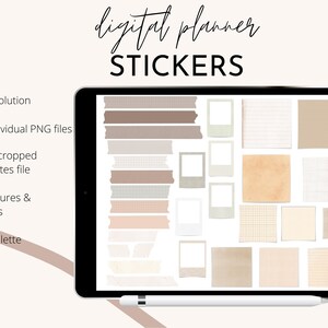 BOHO NOTES Digital Planner Stickers Set |  Pre-Cropped PNG Stickers | GoodNotes Stickers | Digital Planner Stickers | Instant Download