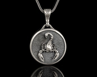 925 zilveren schorpioenketting, hanger sterrenbeeld Schorpioen, geoxideerd astrologie-sieradencadeau