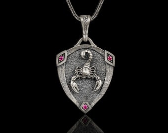Collar de escorpión de plata 925 oxidada, colgante del horóscopo de Escorpio, regalo de joyería del zodiaco unisex