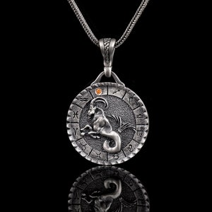 Colar de prata do horóscopo de Capricórnio, joia com pingente do símbolo do zodíaco, presente de aniversário para homens e mulheres