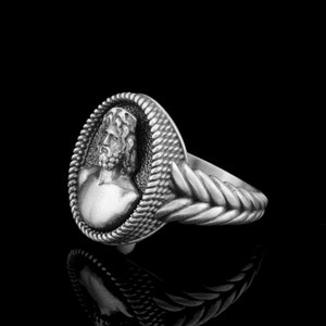 Silver Hercules (Heracles) Ring, Ancient Greek Hero Jewelry, Unisex Mythology Lover Gift