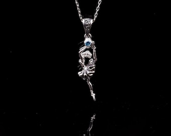 Zierliche Ballerina-Halskette, Silber-Charme-Tänzer-Anhänger, oxidierter Schmuck für Frauen, Freundin-Geschenk, Tochter-Geschenk, Jahrestagsgeschenk