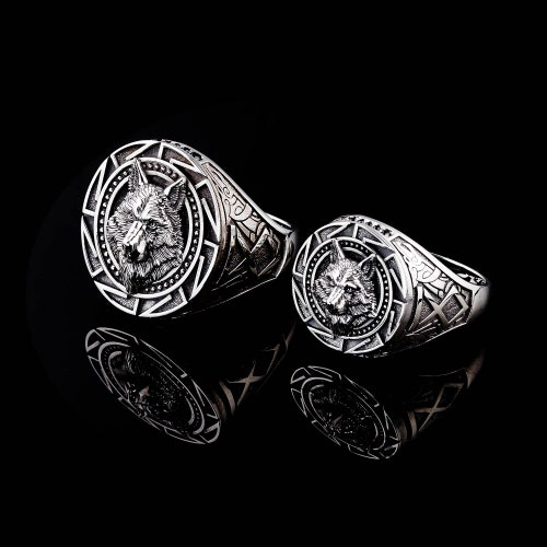 Men's Silver Wolf Ring Gift for Men Sterling Silver - Etsy