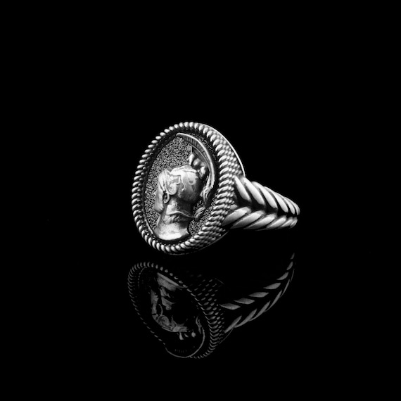 Goddess Athena Sterling Silver Ring, Greek Minerva Unisex Jewelry, Mythology Lover Gift