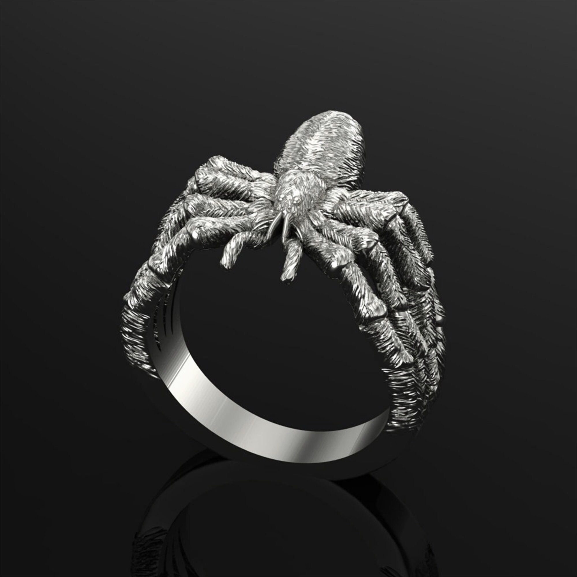 Spider Silver Ring Handmade Oxidized Unisex Spider Ring Etsy