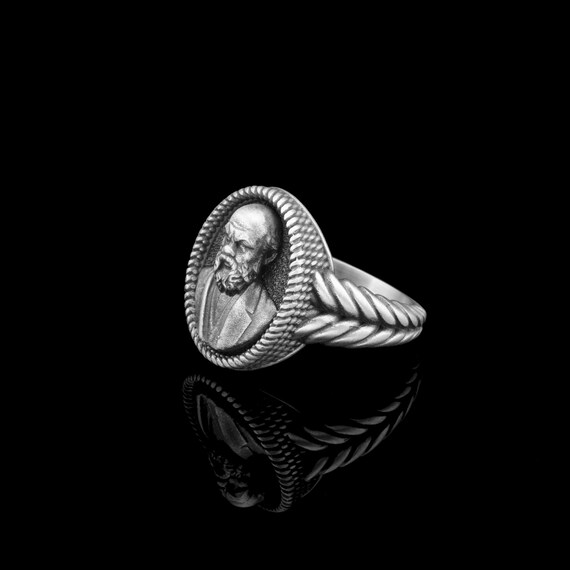 Sterling Silver Socrates Ring, Ancient Greek Philosophy Jewelry