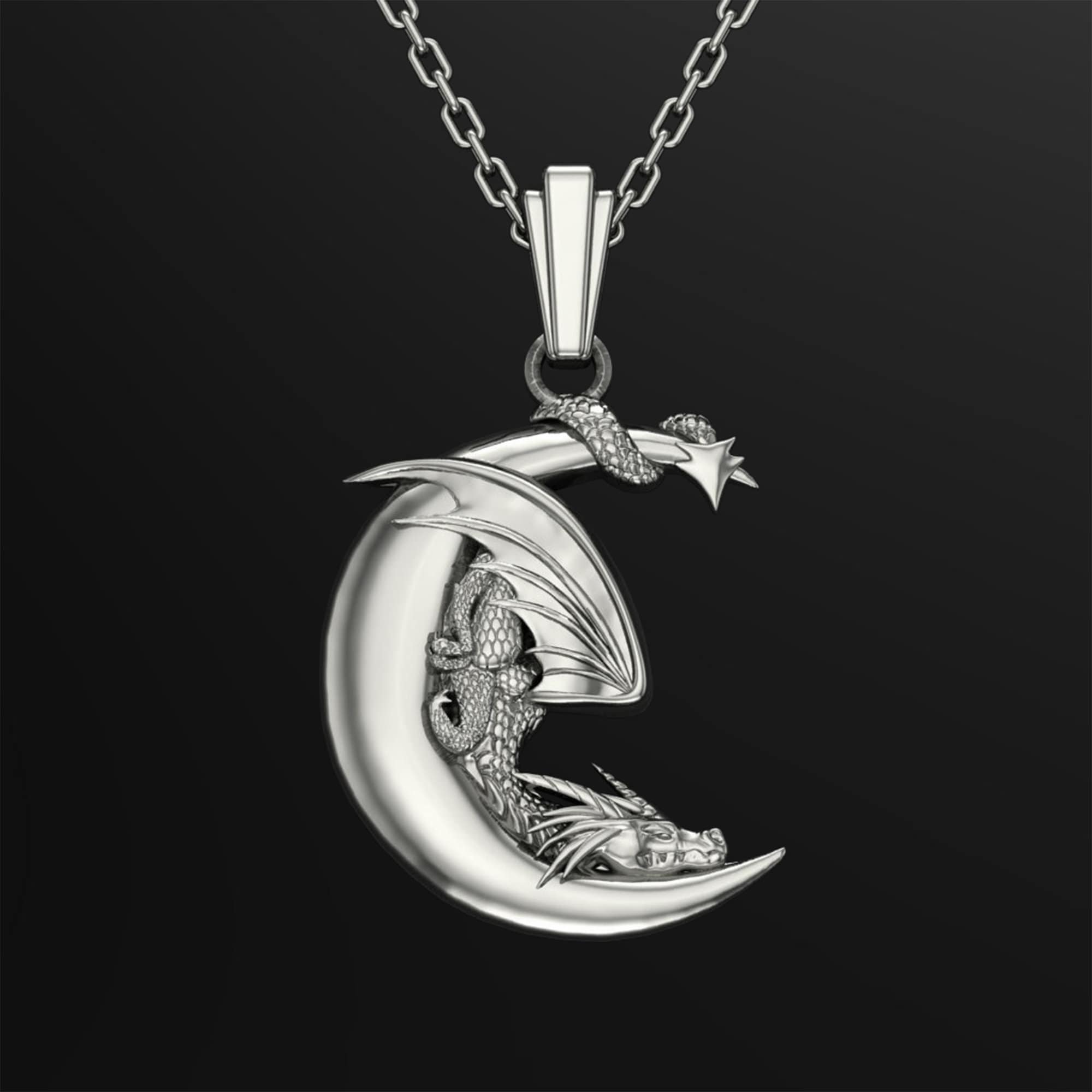 Dragon moon necklace deals
