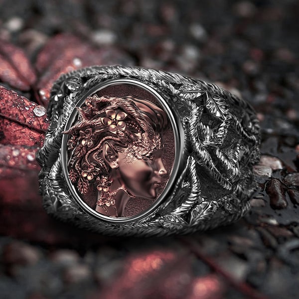 Nymph Dryad Silver Ring Jewelry, Ancient Greek Mythology Gift for Women