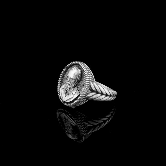 Fyodor Dostoyevsky Inspired Silver Ring Jewelry, Personalized Gift for Men and Women