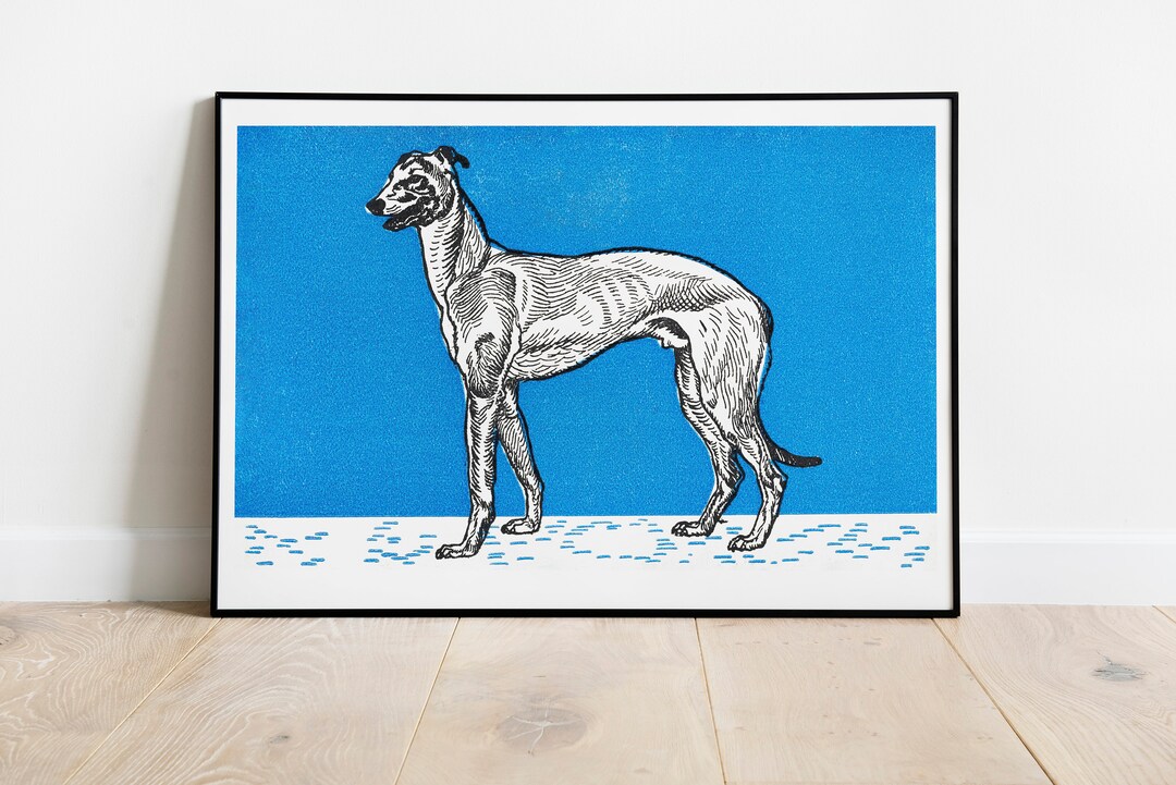Greyhound Vintage Wall Decor, Printable Wall Art, Dog Poster, Digital