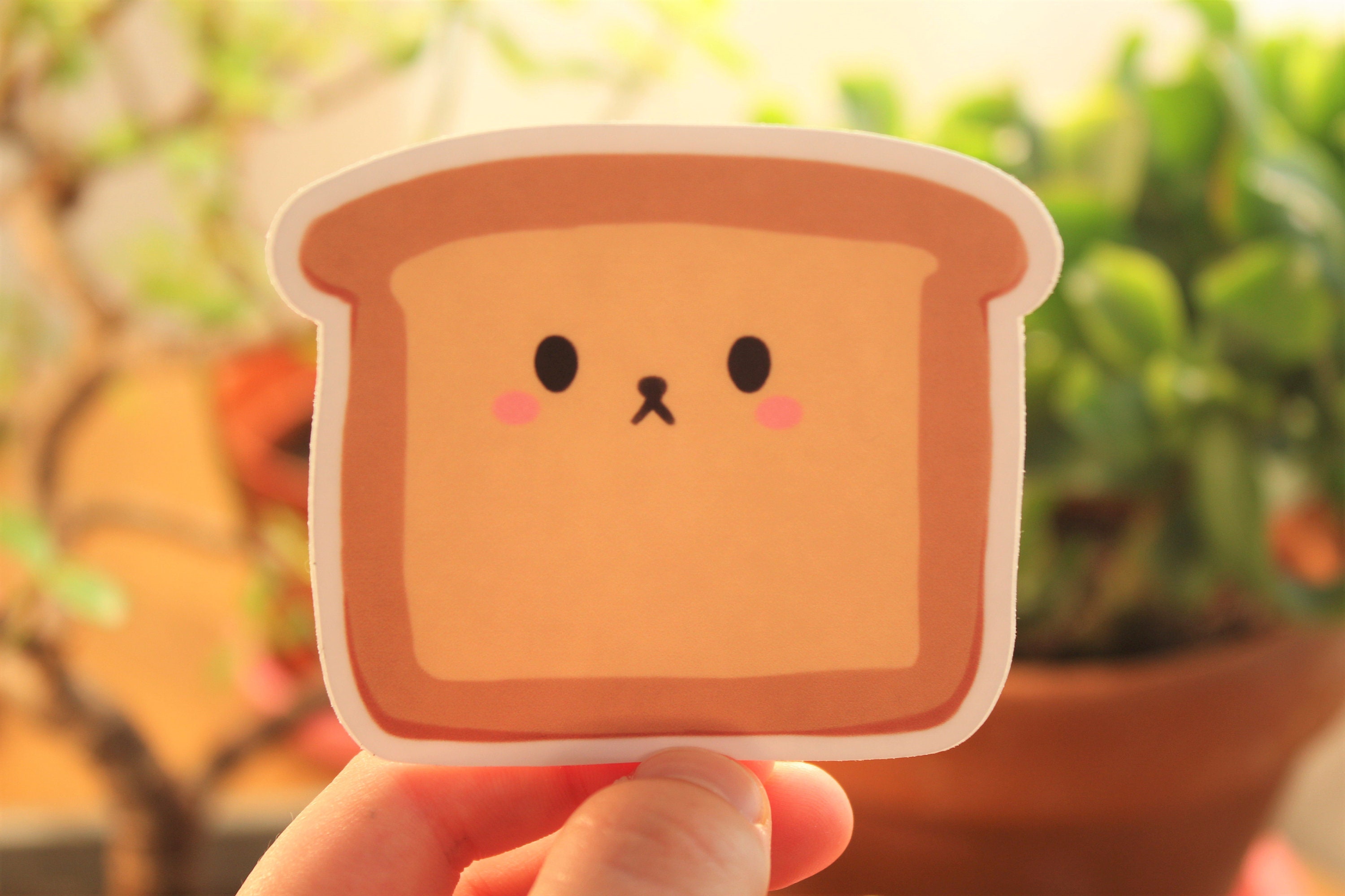 Kawaii bread sticker cute vinyl sticker cute illustration | Etsy