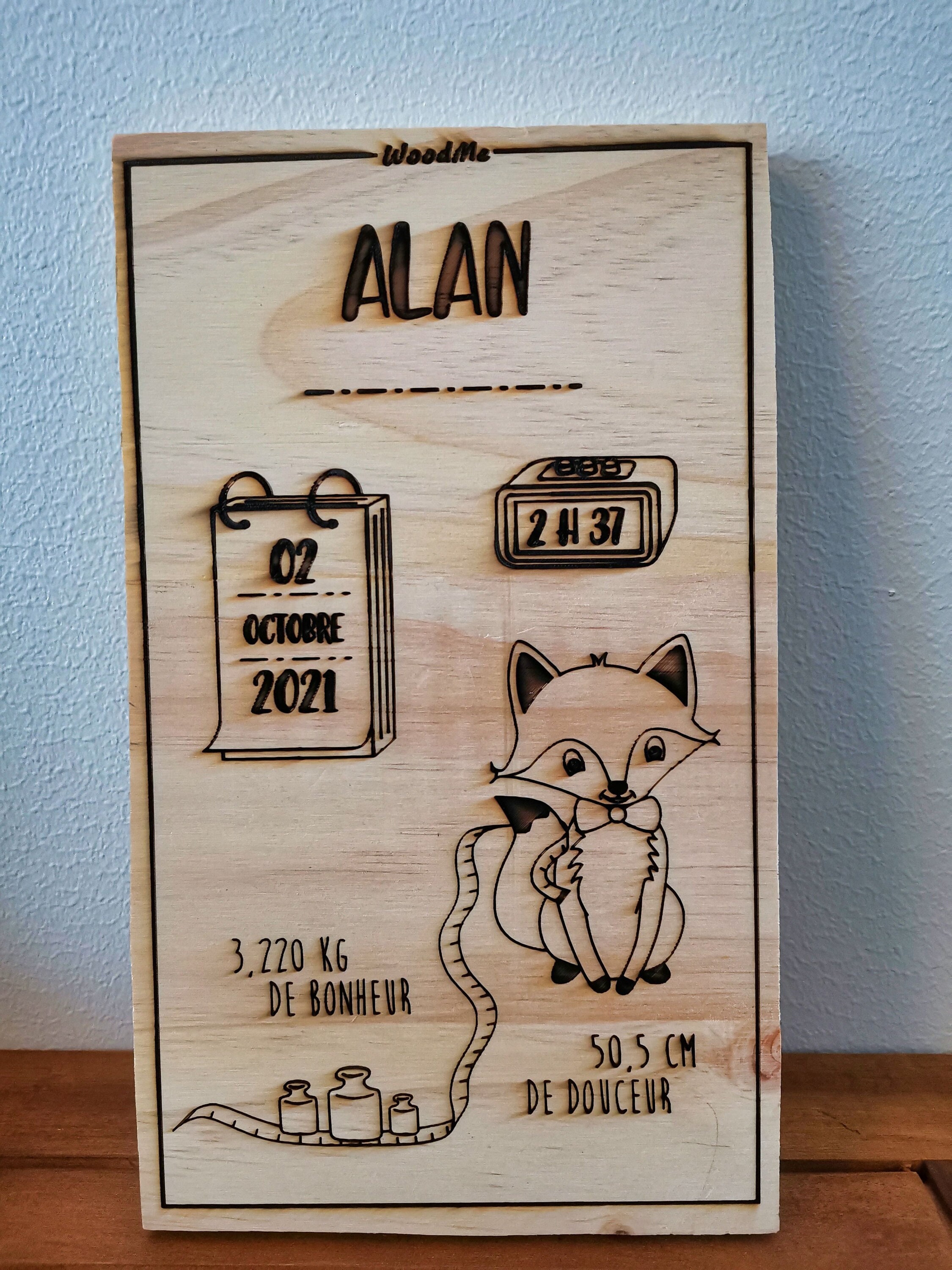 Planche de Naissance_Renard_Personnalisable