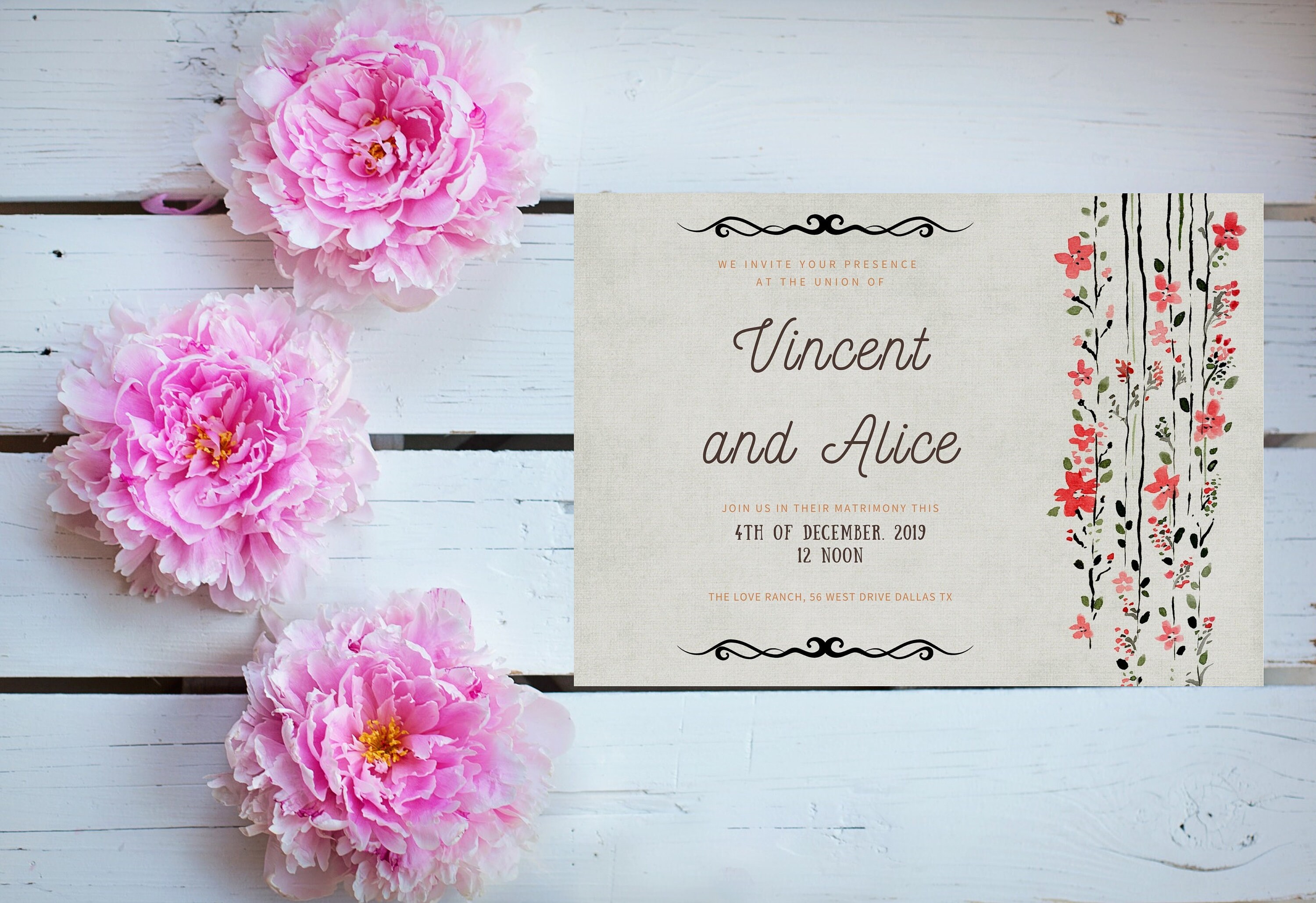 Wedding Invitation Template Editable with Canva 5x7 | Etsy