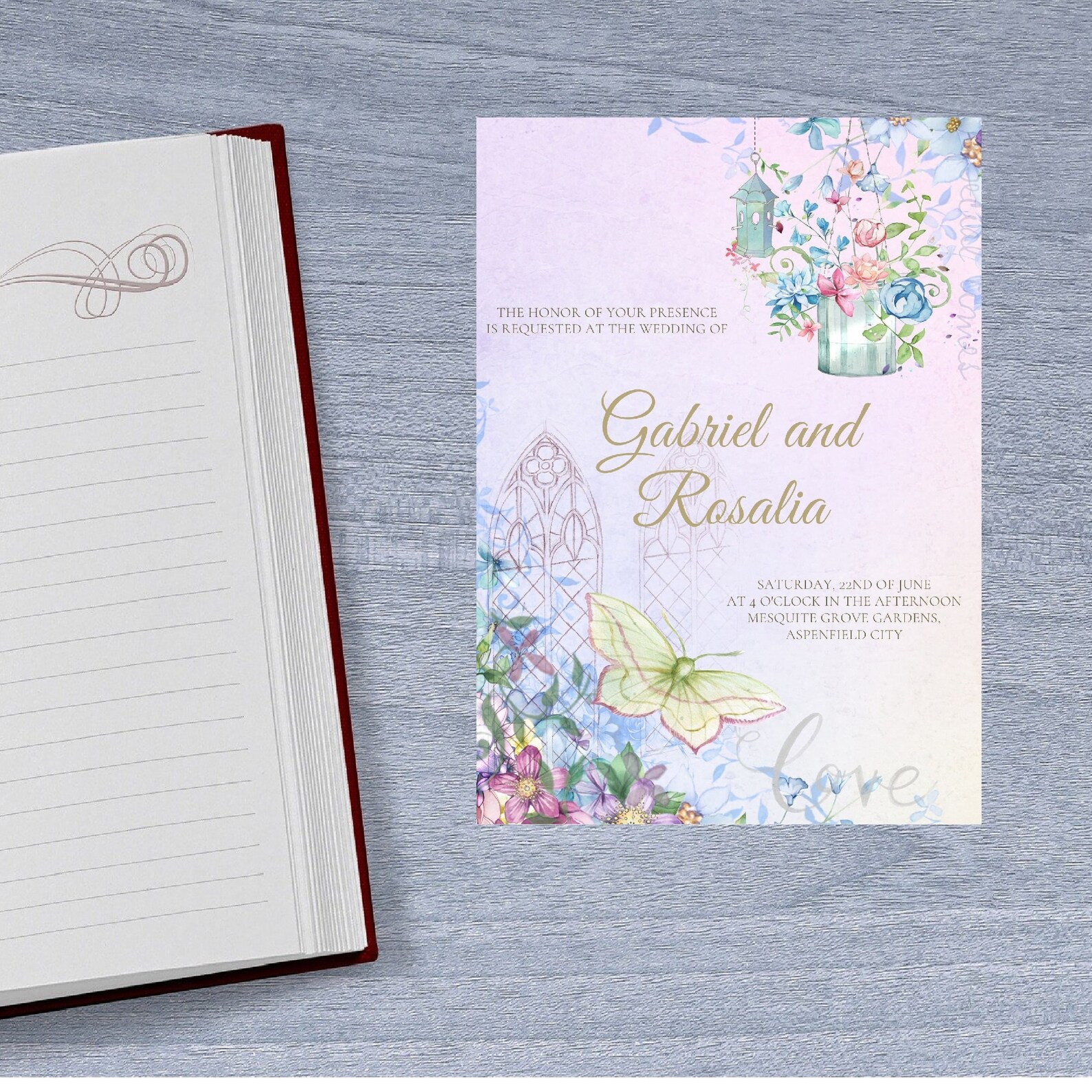 Wedding Invitation Template Editable With Canva 5x7 | Etsy