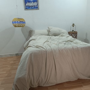 Handmade Natural Linen Duvet Cover Set: Stonewashed Soft Bedding