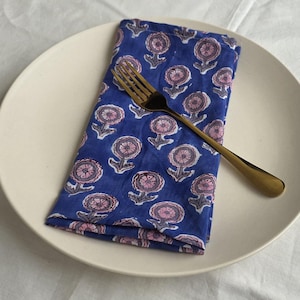 100 pezzi di tovaglioli stampati blu, tovaglioli in cotone al 100%, tovaglioli da matrimonio fatti a mano, tovaglie boho, tovaglioli riutilizzabili ed ecologici per feste