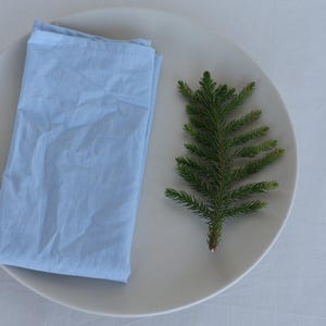 Sky Blue Cotton Napkin: Handmade 20x20 Stonewashed Cloth