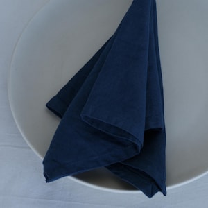 Dark Blue Cotton Napkins - Cloth Napkins Modern - Wedding Napkins - Reusable Napkins - Cloth Napkins Cotton - Wedding Decorations Napkins