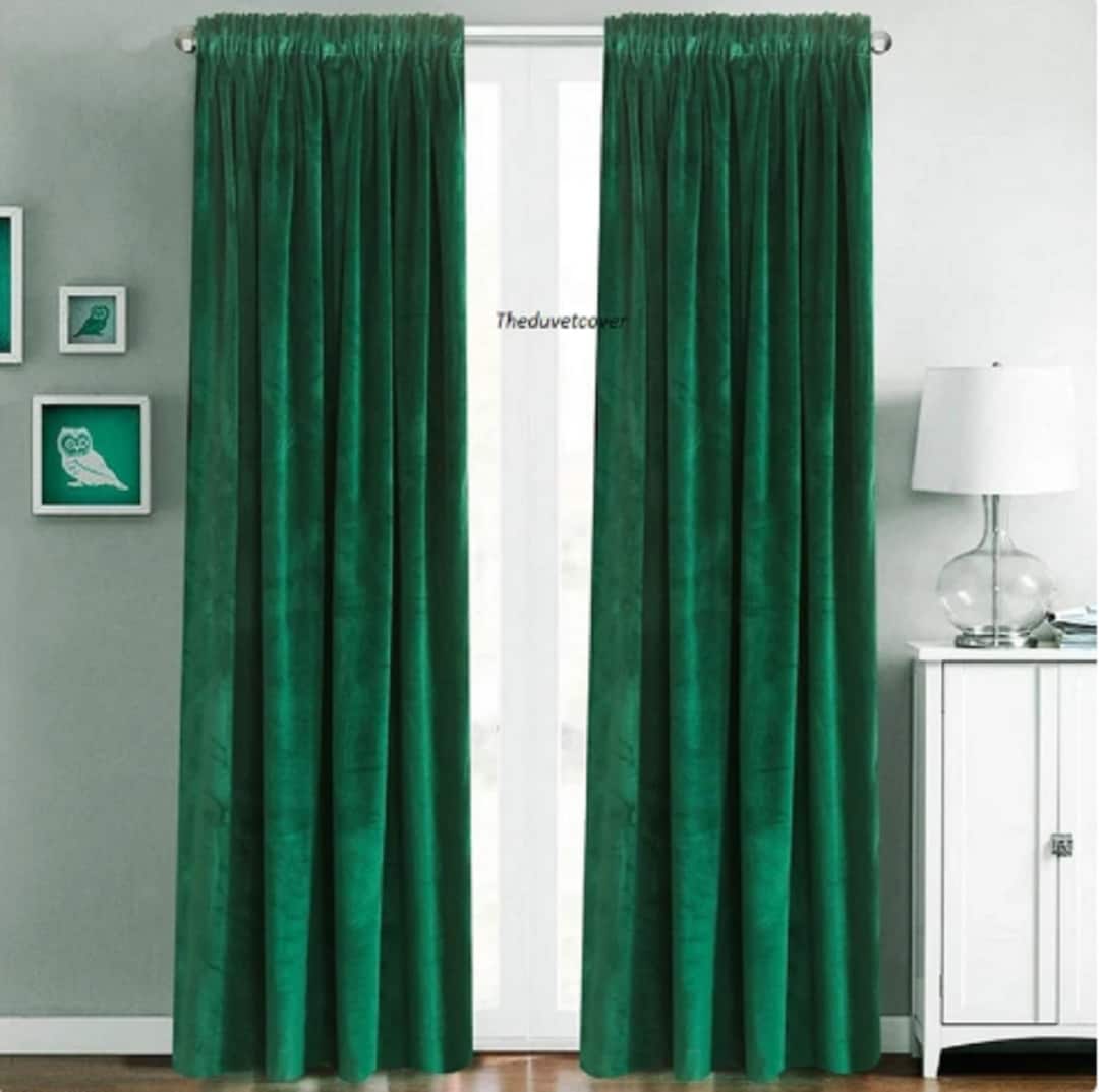 Emerald Green Velvet Curtain Luxury Cotton Velvet Curtain Living Room