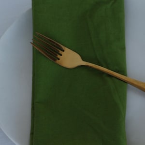 Dark Moss Green Cotton Napkins: 20&quot; Square, Reusable Wedding Table Decor