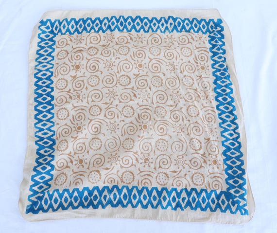 Handmade Block Print Cotton Bandana Bohemian Neck Scarf Boho  display picture 2