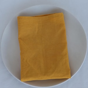 Mustard Yellow Cotton Napkins: Washable Cloth Napkins, Wedding Decor
