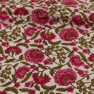 Tessuti stampati a blocchi rossi Tessuti di cotone tinti a mano Tessuti stampati a fiori Tessuti per cucire Tessuti per abbigliamento Tessuti per trapuntatura e artigianato Tessuti per donna