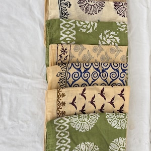 Organic Cotton Bandana Scarf Set: Paisley Hand Block Print, Vibrant Colors