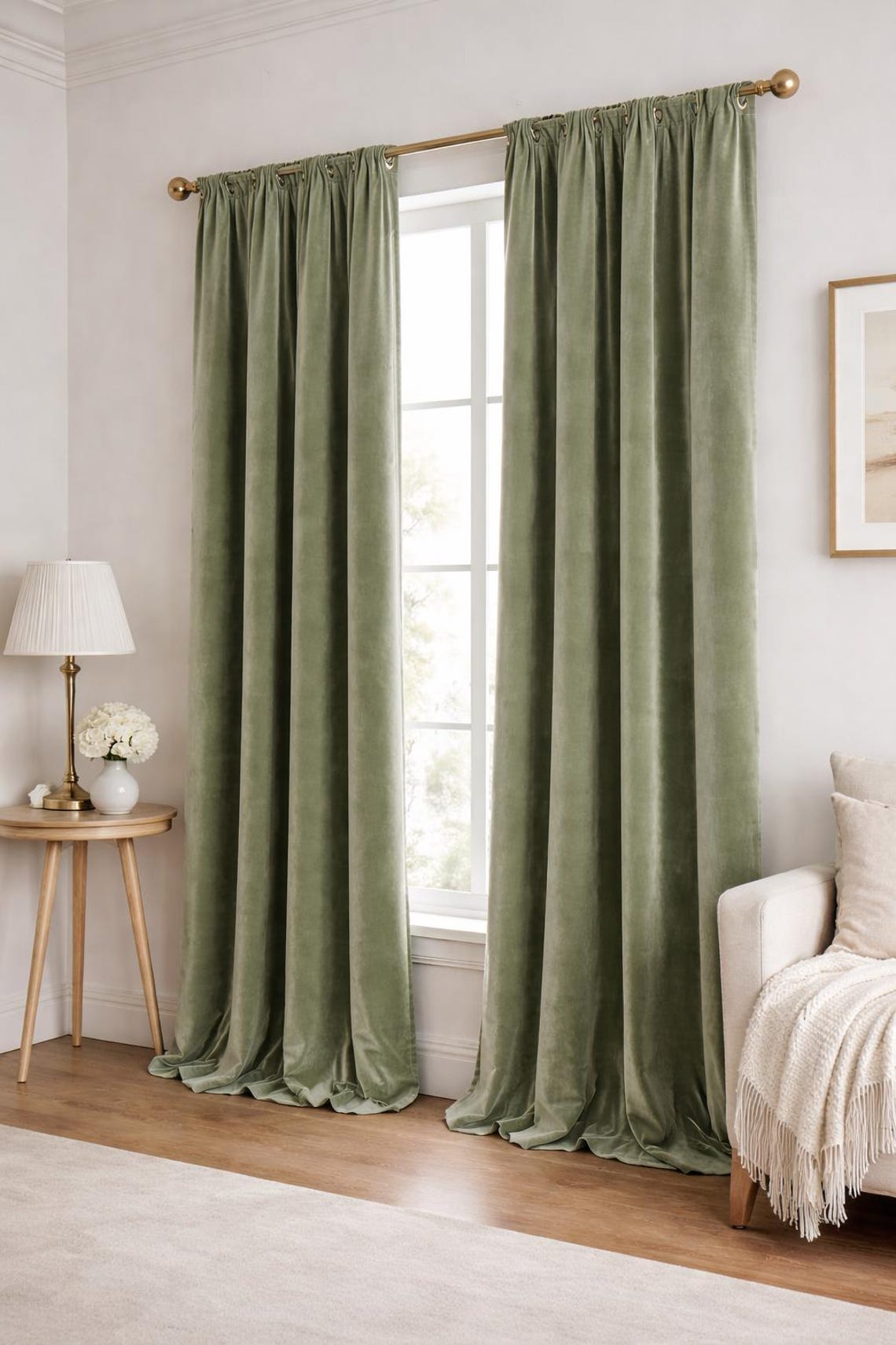 Best HD Pictures about  Sage Green Velvet Curtains  with No AI Images