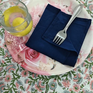 Navy Blue Cotton Napkins Soft Fabric Table Napkins Cotton Napkins for Wedding Party Napkins blue table stone-washed linen cloth napkins