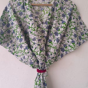 Hand Block Print Cotton Kaftan Maxi Dress: Indian Beach Cover Up