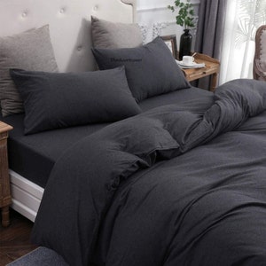 Linen Duvet Cover Charcoal grey washed Linen duvet cover Grey duvet cover boho duvet Queen Size Linen Duvet Cover washed Linen duvet Cover