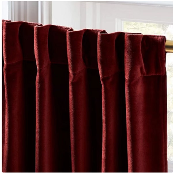 Velvet Curtain Two Panel Handmade Boho Curtains Room Curtain High Quality Extra Large- Velvet Curtain Red Wine Curtain Living Room Curtain