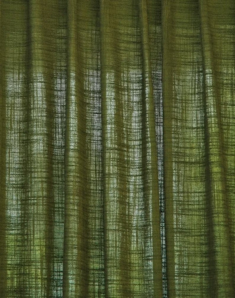 Linen Olive Green Curtain Window Curtain Boho Curtain Bedroom Etsy