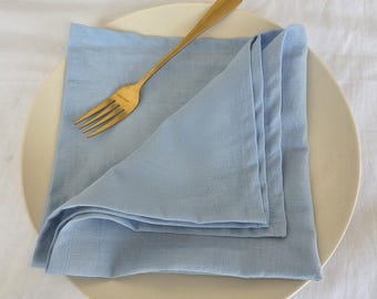 200 servilletas de algodón azul polvoriento suavizadas, servilletas naturales para bodas, servilletas de tela suave, servilletas de mesa reutilizables hechas a mano.