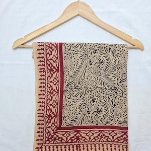 Hand Block Printed Cotton Sarong: Beach Wrap, Ethical Scarf