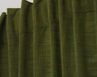 Linen Olive Green Curtain, Window Curtain Solid Curtain Bedroom Curtain ,Linen Curtains, Two Panel Curtain, Custom Size Green Curtains