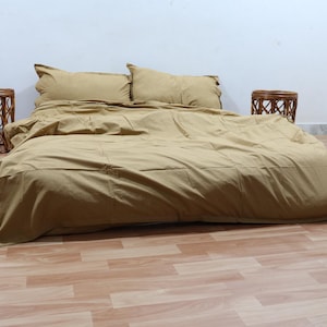 Tortilla Brown Stonewashed Cotton Duvet Cover Queen Ultra Soft 100% Cotton Solid Light Brown Duvet Cover Set Cotton Comforter Cover Set