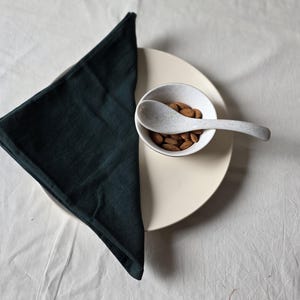 Forest Green Linen Napkins (20x20): Set of 100, Handmade Organic Cloth