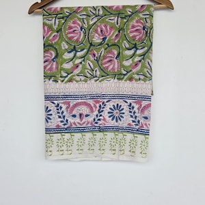 Block Print Cotton Sarong: Large Boho Beach Wrap