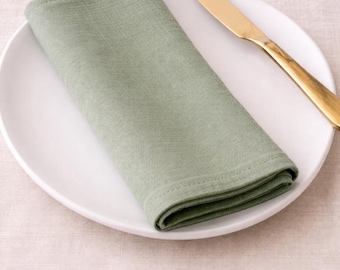 100 stuks saliegroen onthard linnen servetten, linnen servetten voor bruiloft servetten pure zachte bulk servetten pure linnen stoffen servetten
