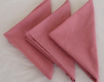 Handmade Red Violet Cotton Napkins: Reusable Modern Cloth - 20x20