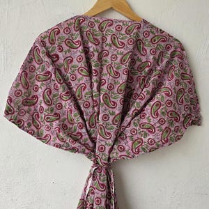 Hand Block Print Cotton Kaftan Dress: Indian Summer Maxi Cover-Up