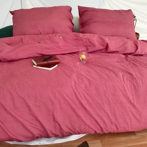 Red violet Cotton duvet cover Washed Cotton Duvet Cover Twin Full Double Queen King Toddler - Custom Size Cotton Bedding, Solid duvet cover