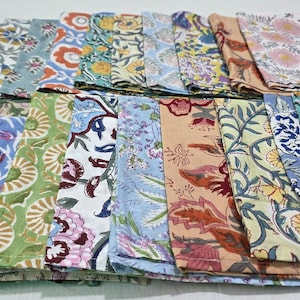 Block Printed Cotton Napkins (20x20): Eco-Friendly Indian Table Linens, Set of 100
