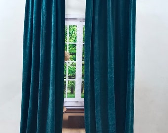 Emerald Green Velvet Curtains Window Living Room Curtain Room Curtain High Quality Extra Large Velvet Curtain Two Panel Velvet Curtain