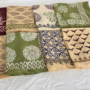 Organic Cotton Bandana Scarf Set: Paisley Hand Block Print, Vibrant Colors